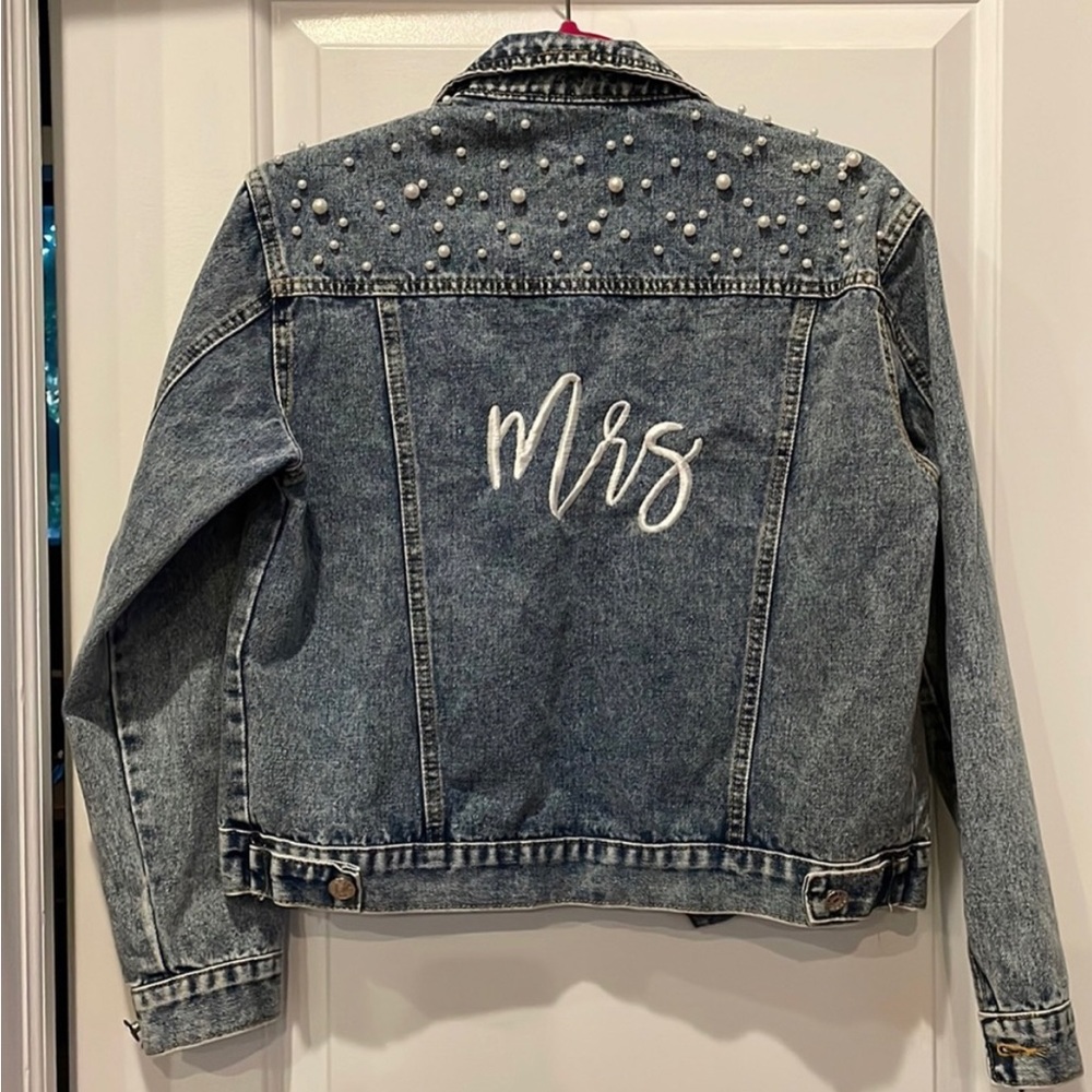 Bridal “Mrs” Pearl Jean Jacket